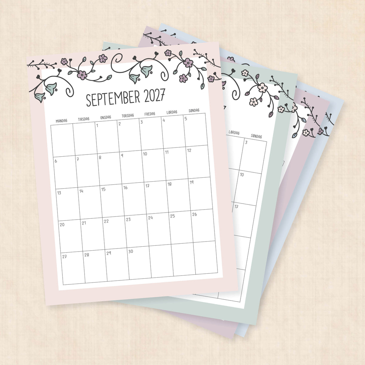 Kalender 2027 print selv