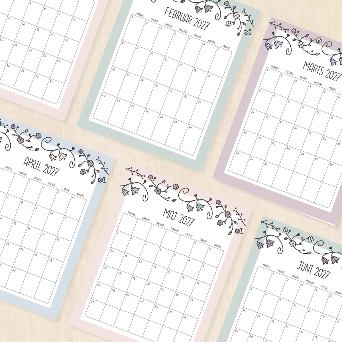 Kalender 2027 print selv