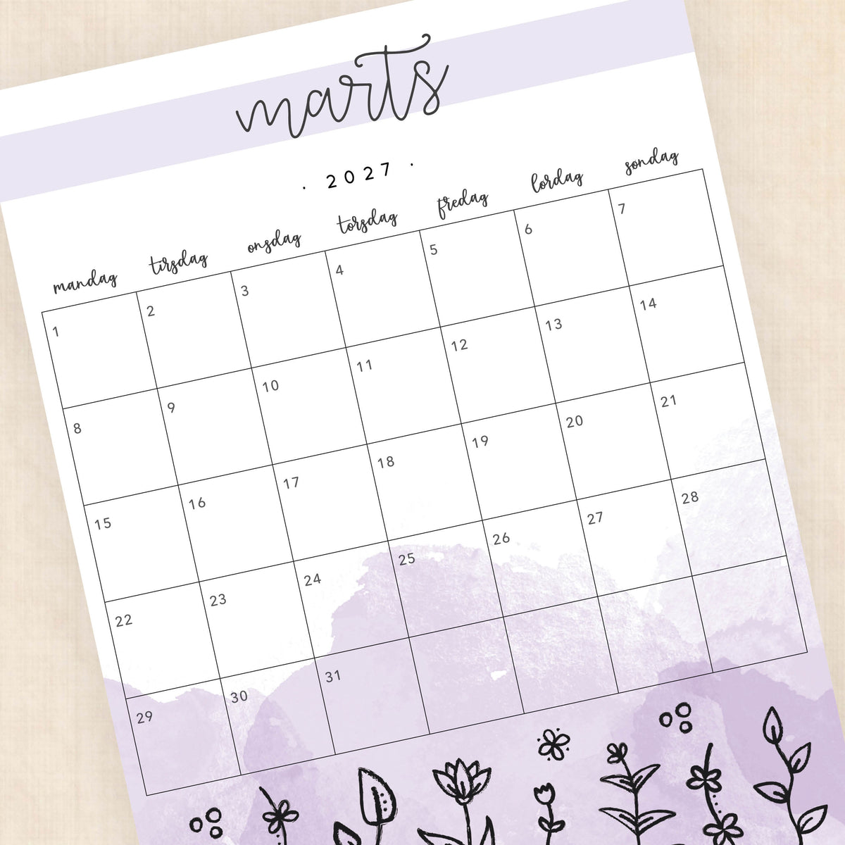 Kalender 2027 print selv