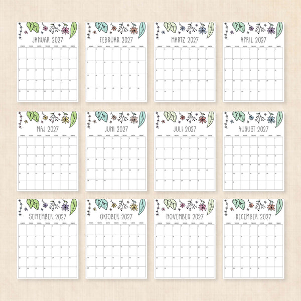 Kalender 2027 print selv