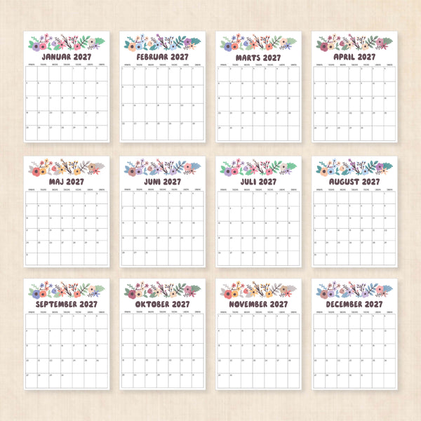 Kalender 2027 print selv
