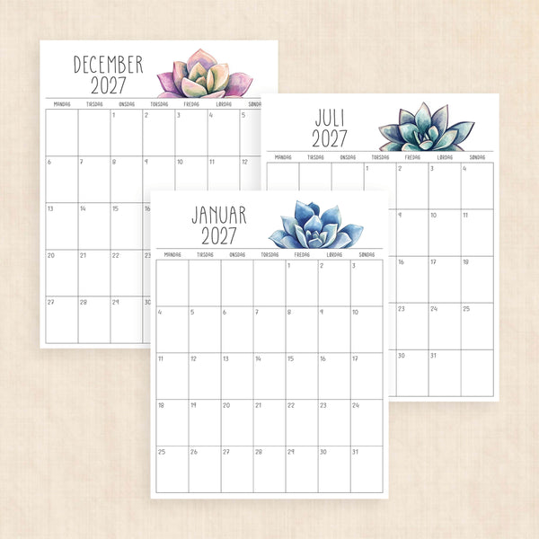 Kalender 2027 print selv