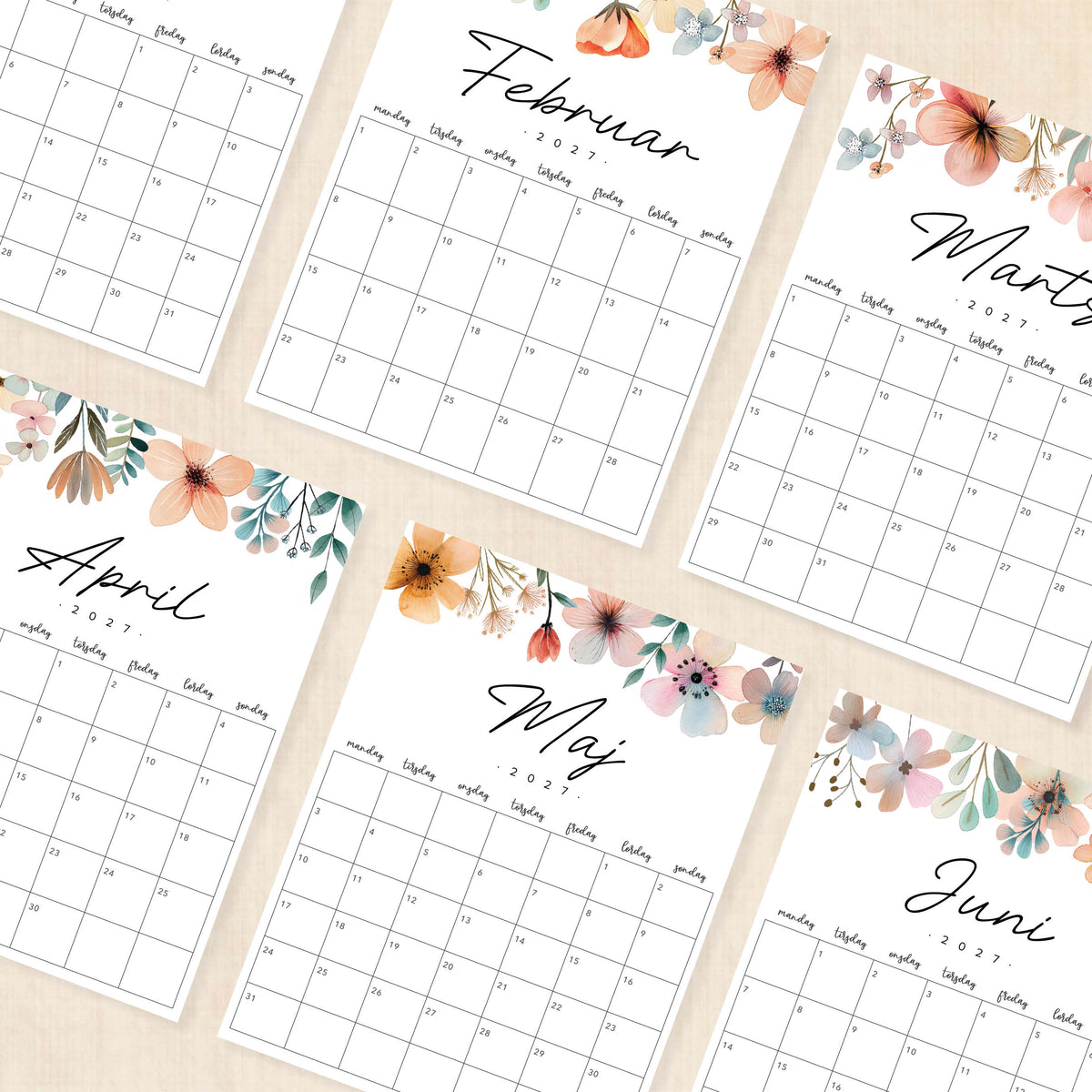 Kalender 2027 print selv