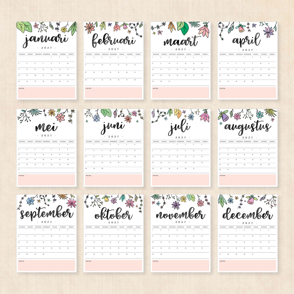 kalender 2027 printen