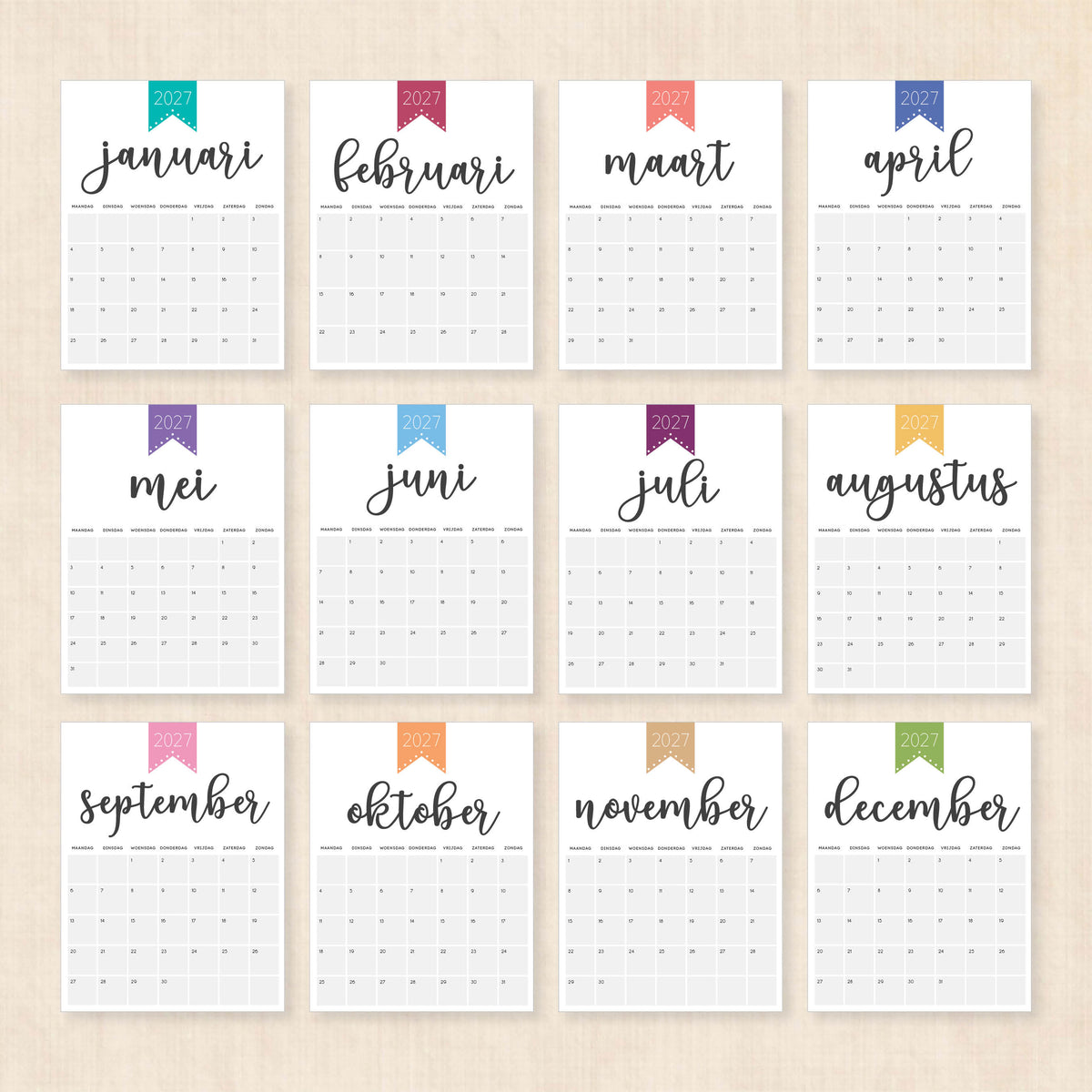 kalender 2027 printen
