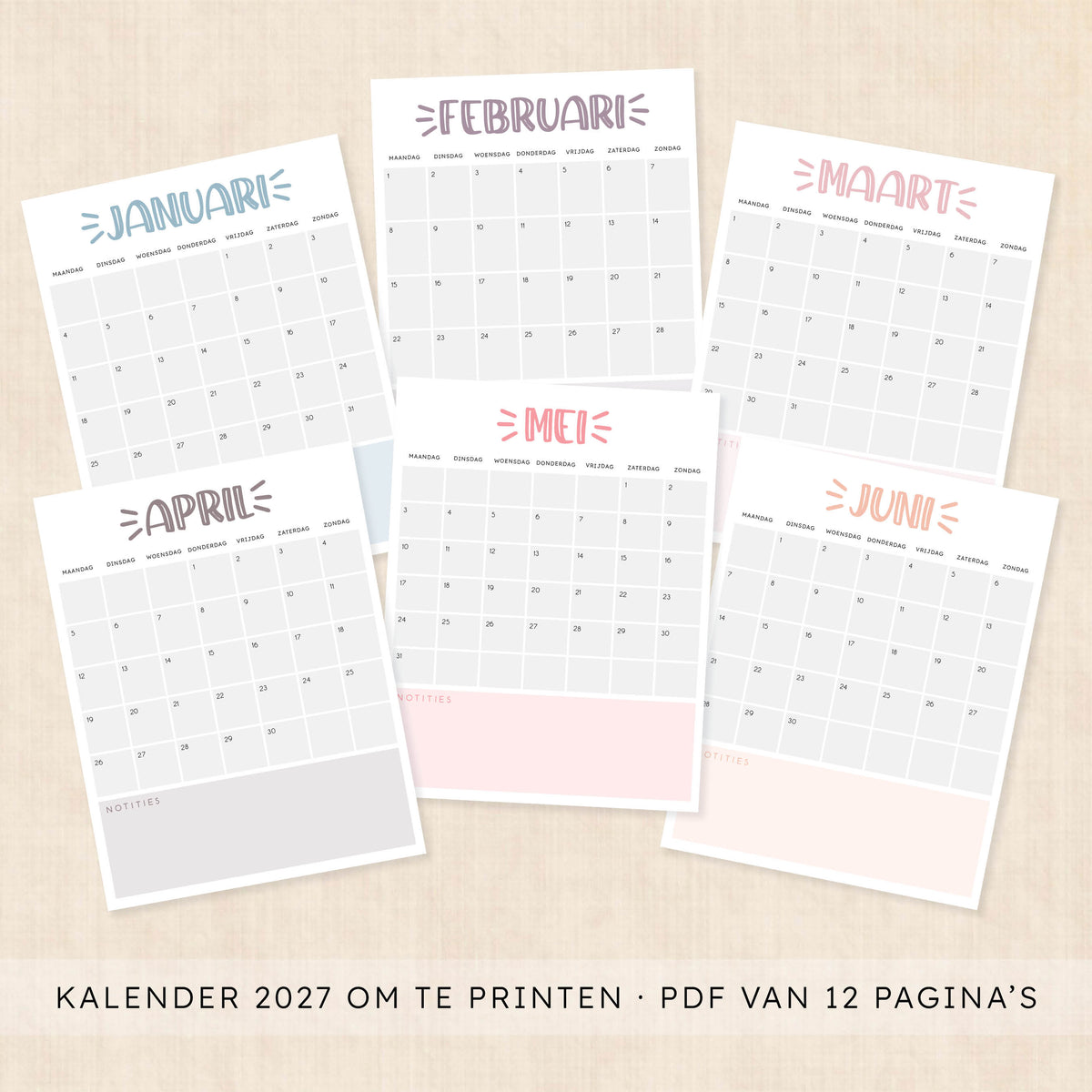 kalender 2027 printen