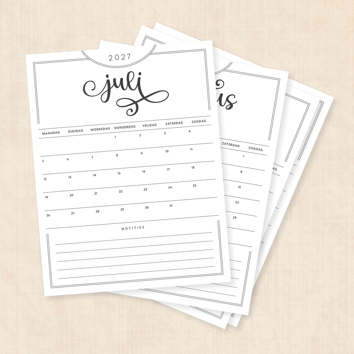 kalender 2027 printen
