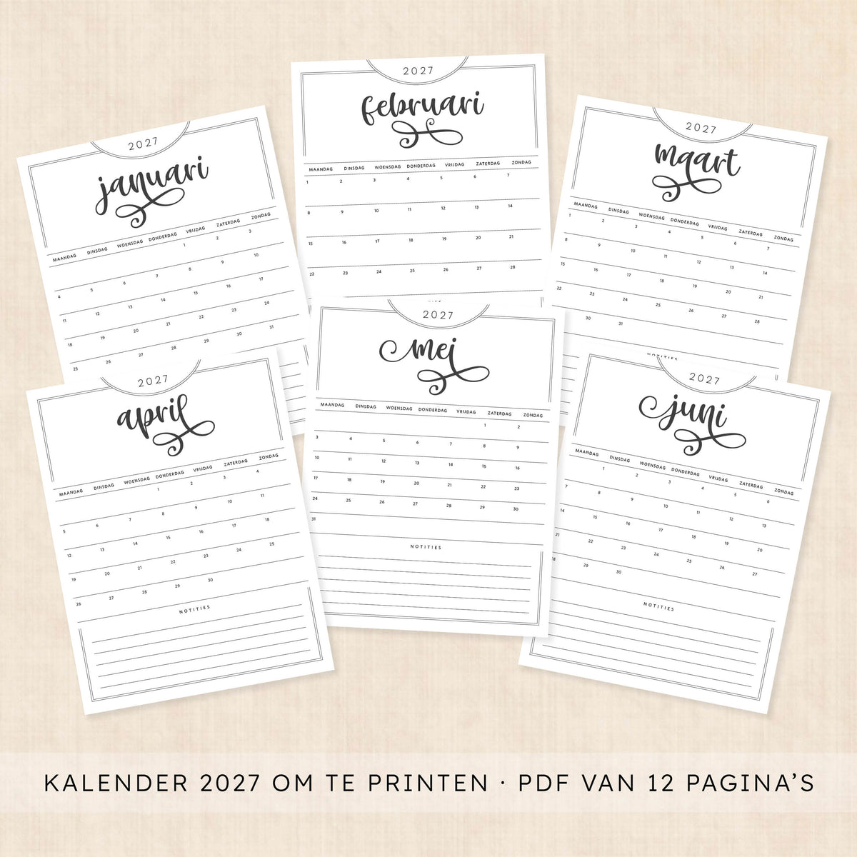 kalender 2027 printen