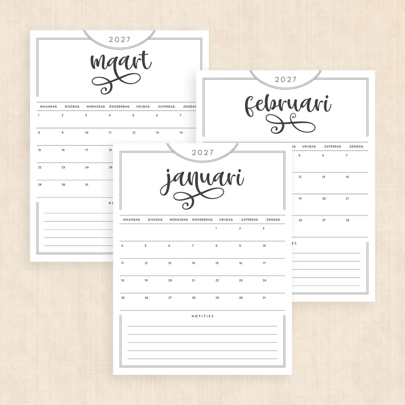 kalender 2027 printen