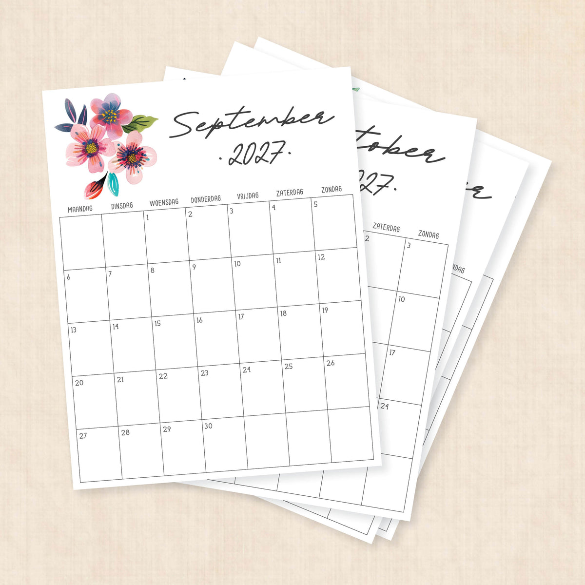 kalender 2027 printen