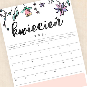 kalendarz 2027 do druku