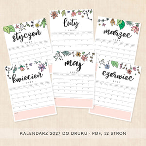 kalendarz 2027 do druku