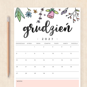 kalendarz 2027 do druku
