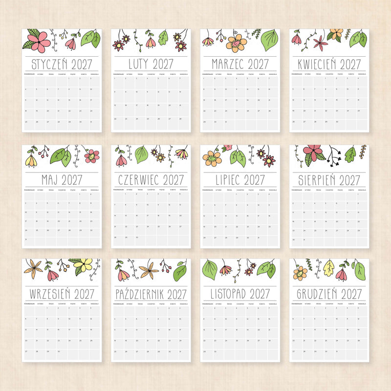 kalendarz 2027 do druku