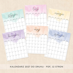 kalendarz 2027 do druku