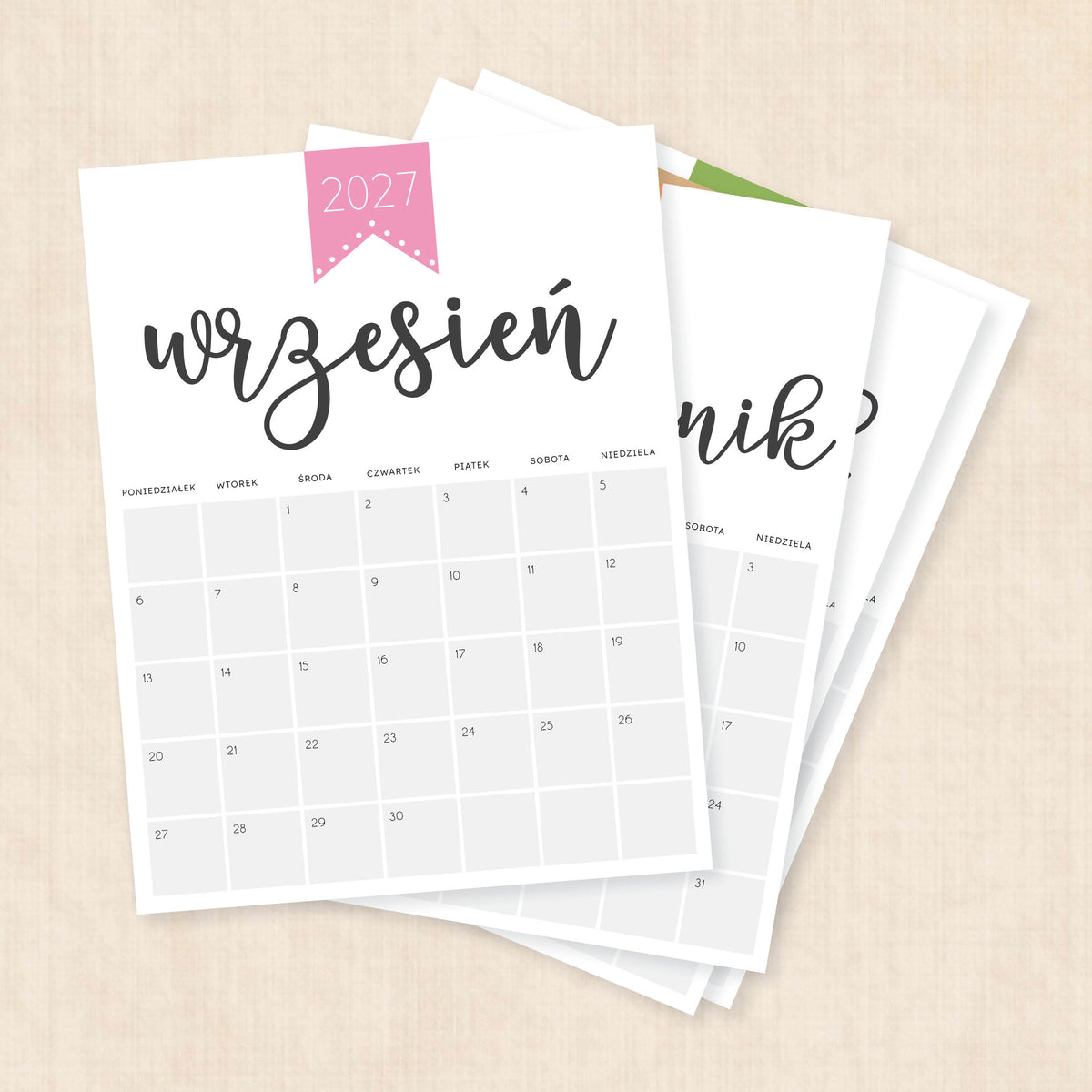 kalendarz 2027 do druku