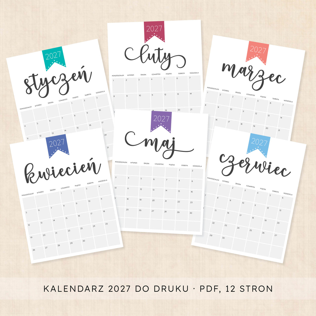 kalendarz 2027 do druku
