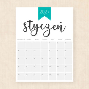 kalendarz 2027 do druku
