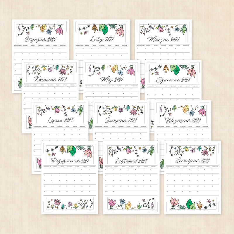 kalendarz 2027 do druku