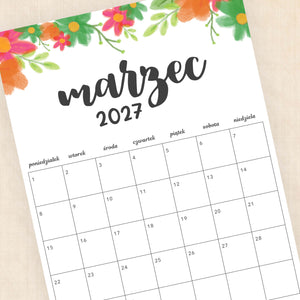kalendarz 2027 do druku