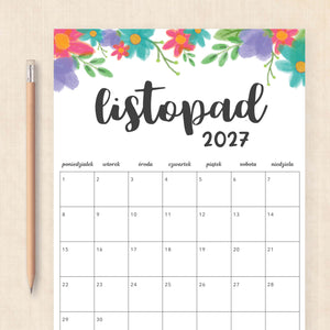 kalendarz 2027 do druku