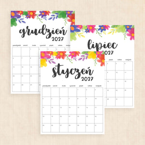 kalendarz 2027 do druku