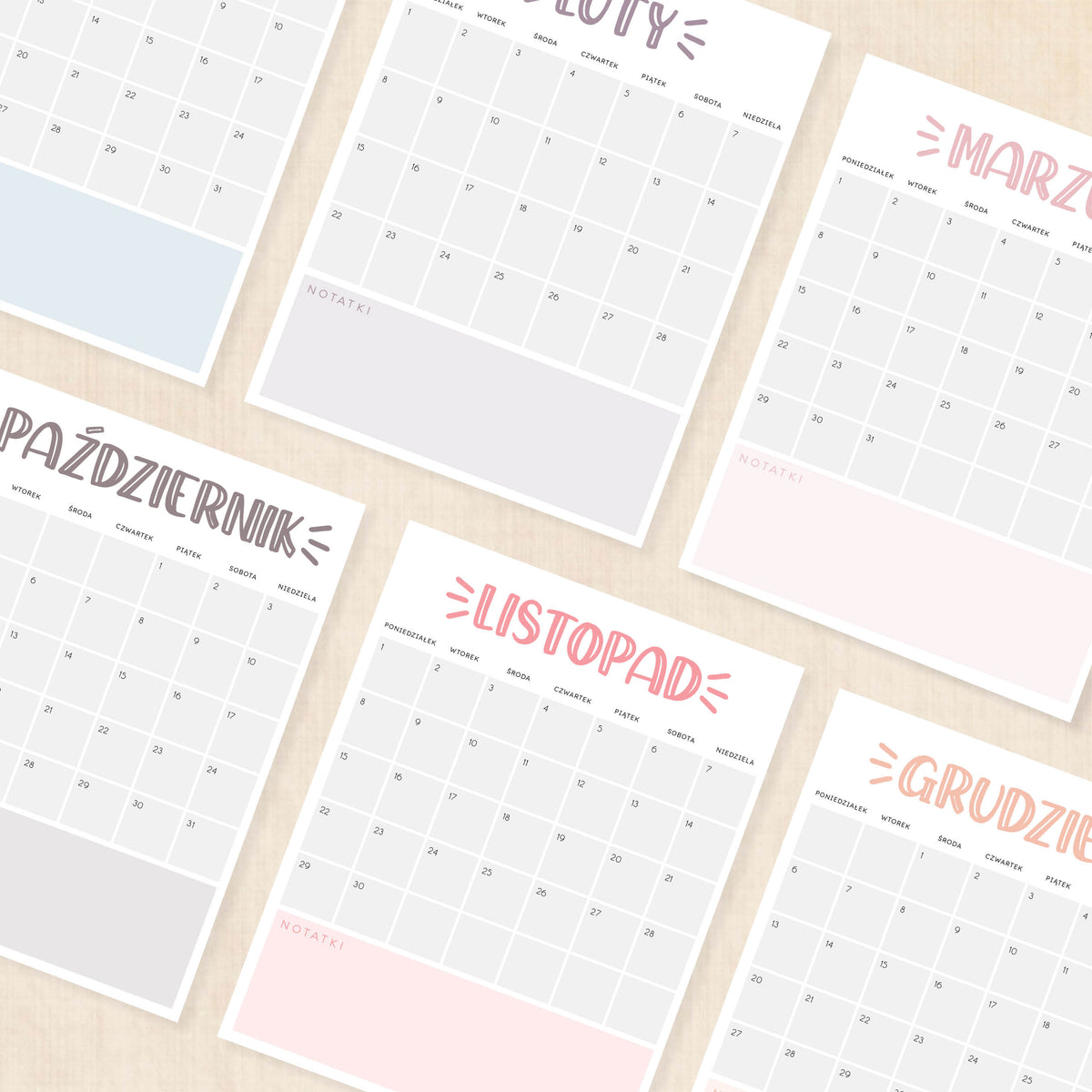 Kalendarz 2027 do druku