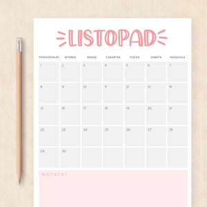 Kalendarz 2027 do druku