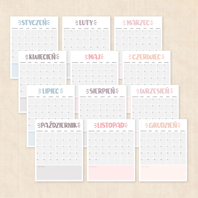 Kalendarz 2027 do druku