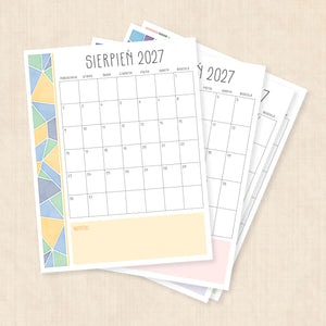 Kalendarz 2027 do druku
