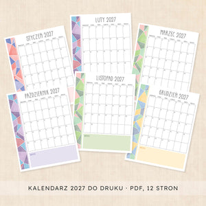 Kalendarz 2027 do druku