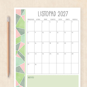 Kalendarz 2027 do druku