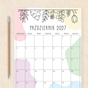 kalendarz 2027 do druku