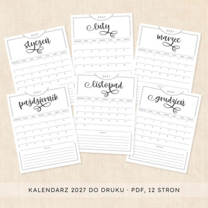 Kalendarz 2027 do druku