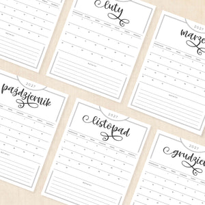 Kalendarz 2027 do druku