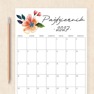 Kalendarz 2027 do druku