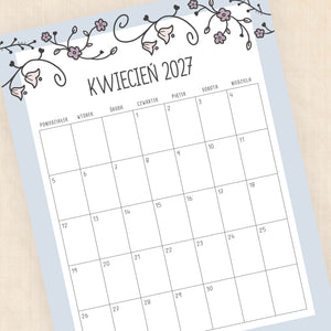 Kalendarz 2027 do druku