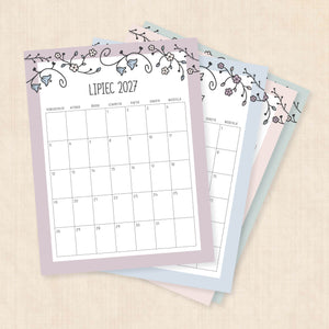 Kalendarz 2027 do druku