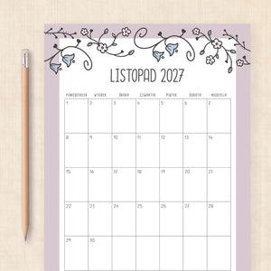 Kalendarz 2027 do druku