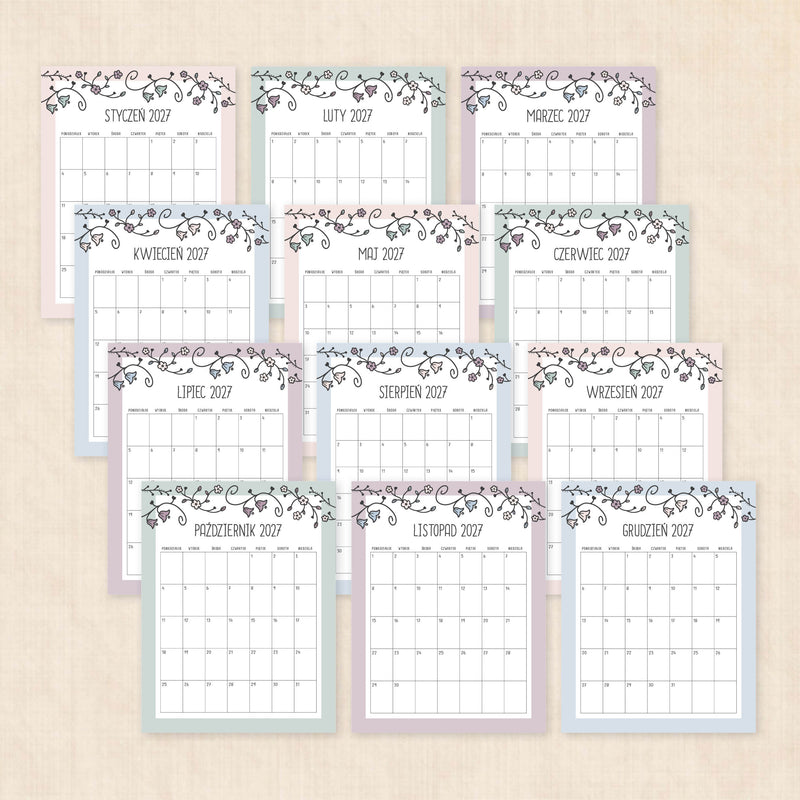 Kalendarz 2027 do druku