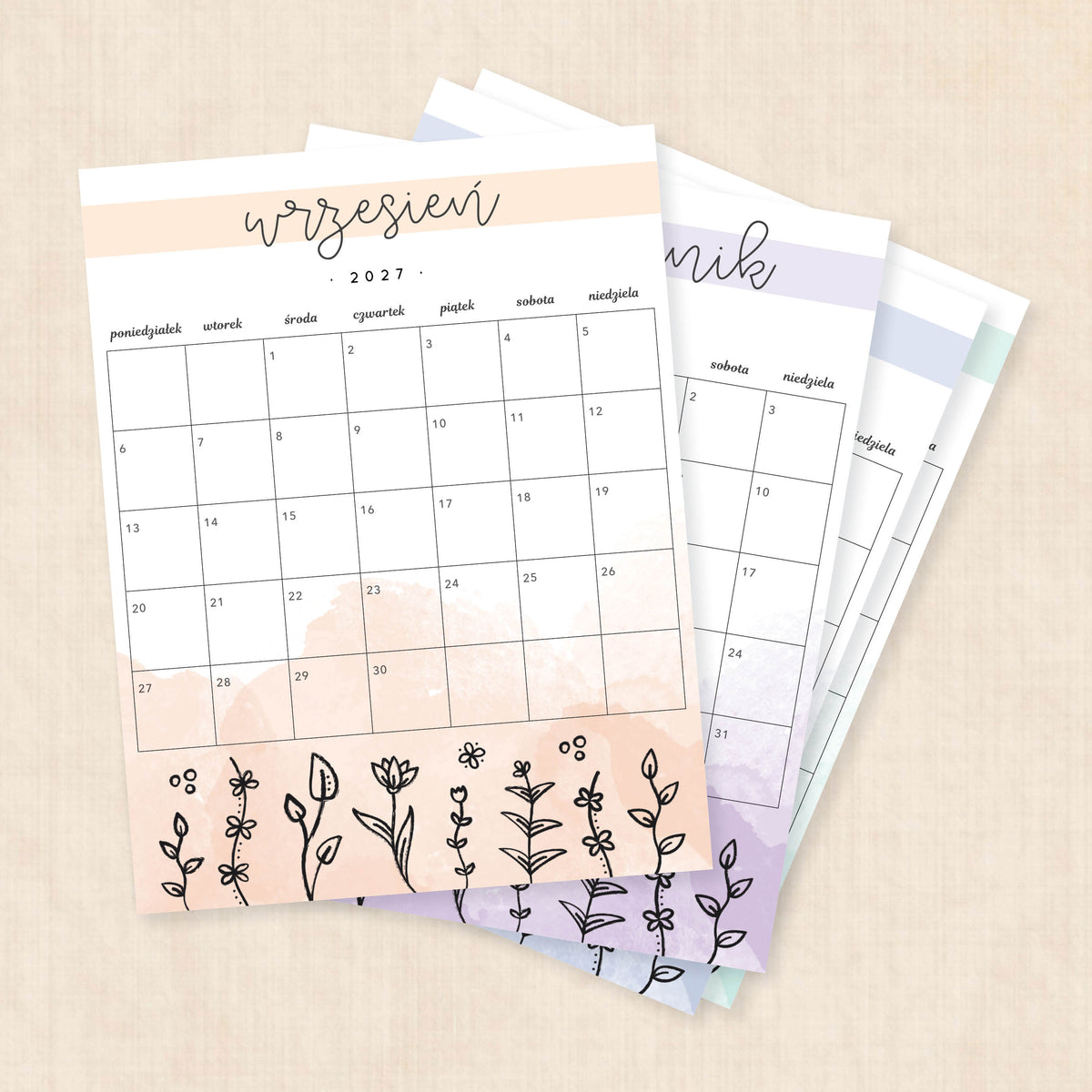 Kalendarz 2027 do druku