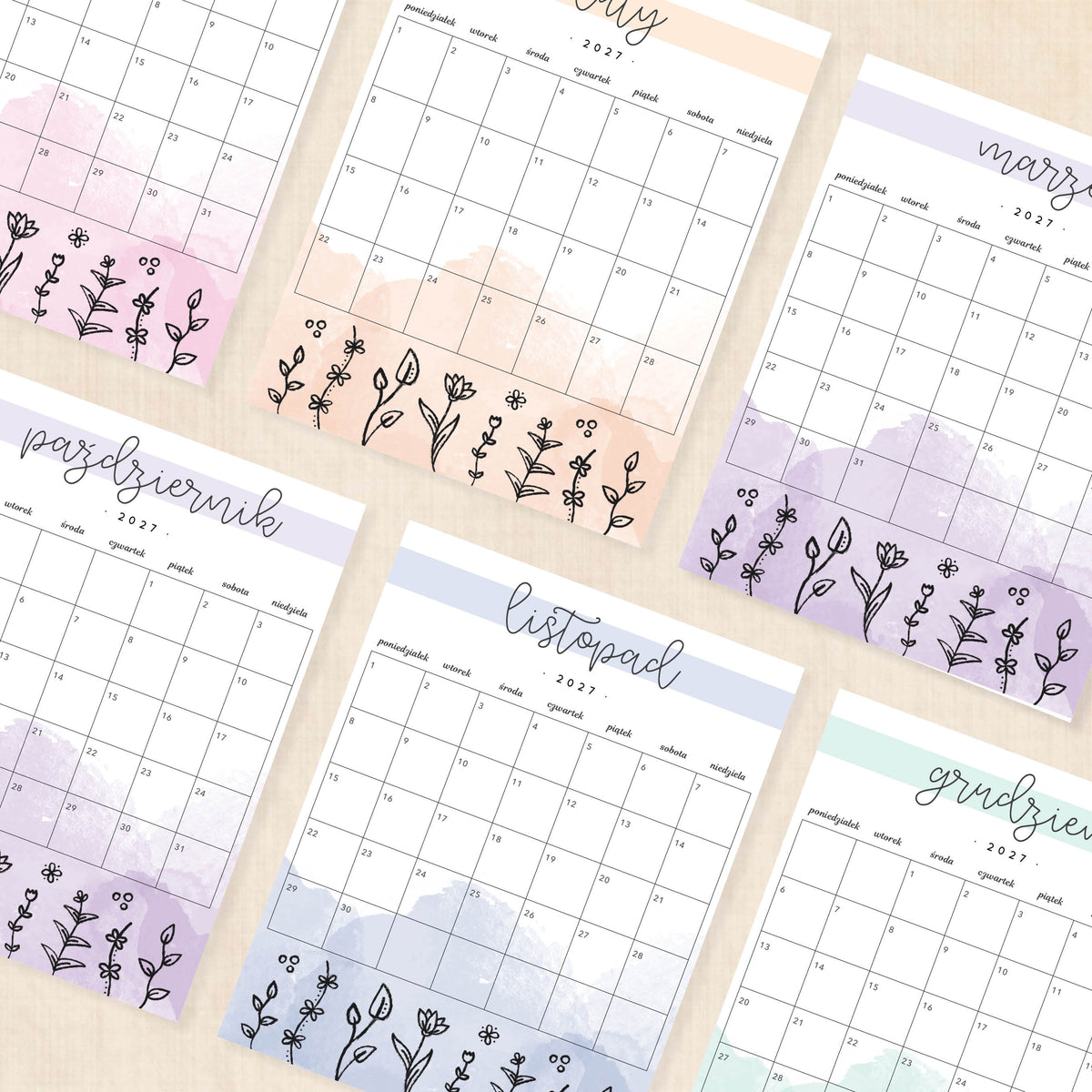 Kalendarz 2027 do druku