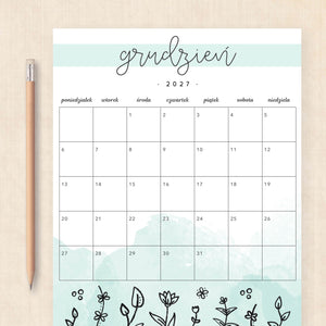 Kalendarz 2027 do druku