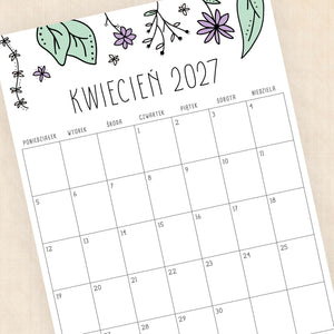 kalendarz 2027 do druku