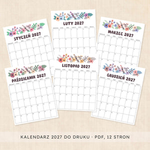 Kalendarz 2027 do druku