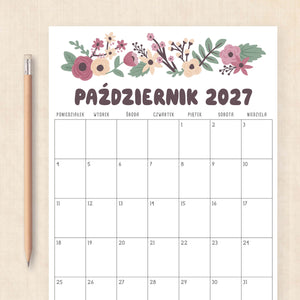Kalendarz 2027 do druku