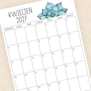 Kalendarz 2027 do druku