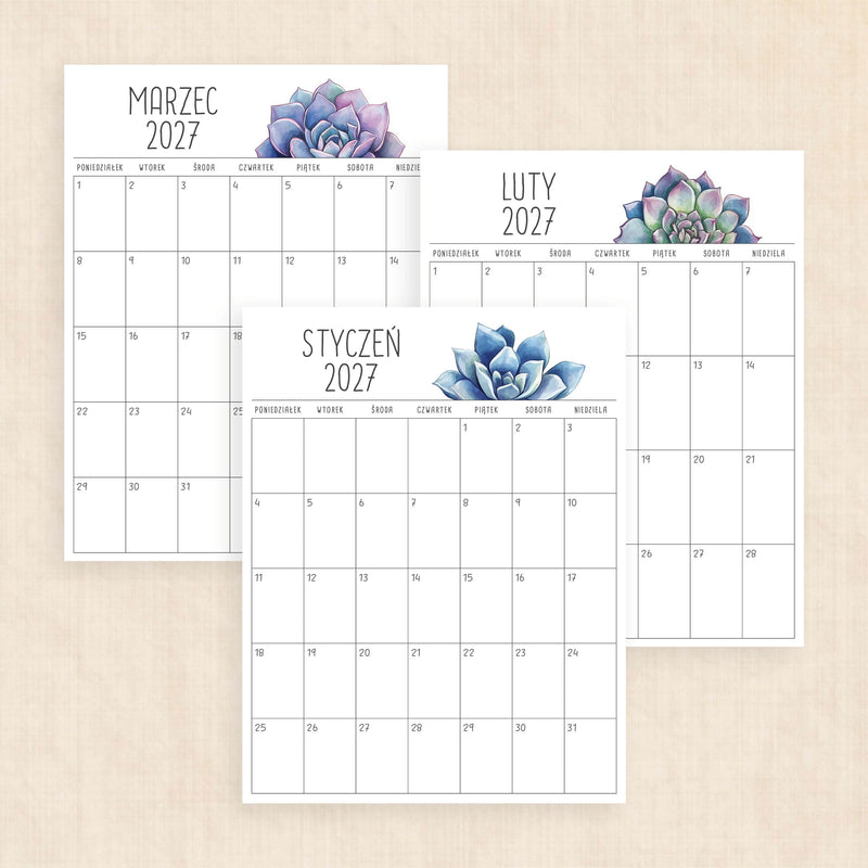 Kalendarz 2027 do druku