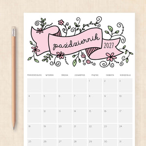 Kalendarz 2027 do druku