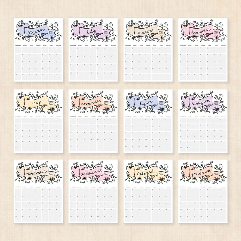 Kalendarz 2027 do druku